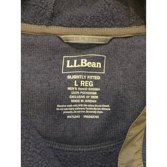 LL Bean Snap Hoodie Sweater Mens L Blue Heritage Outdoor Cozy Cabin Gorp Fall - Picture 3 of 6